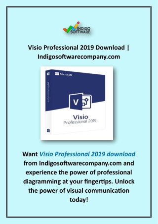 Visio Professional 2019 Download | Indigosoftwarecompany.com