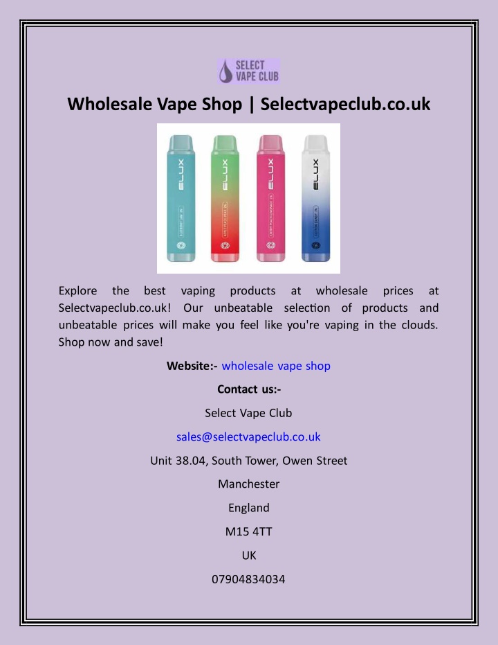 wholesale vape shop selectvapeclub co uk