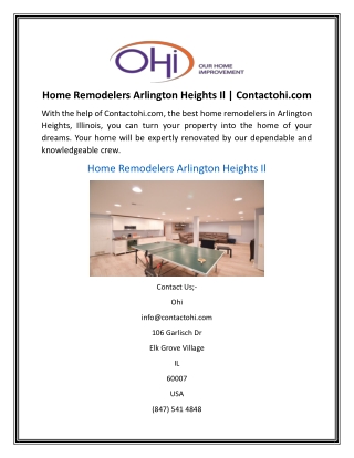 Home Remodelers Arlington Heights Il  Contactohi.com