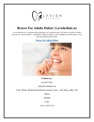 Braces For Adults Dubai   Lavishclinic.ae
