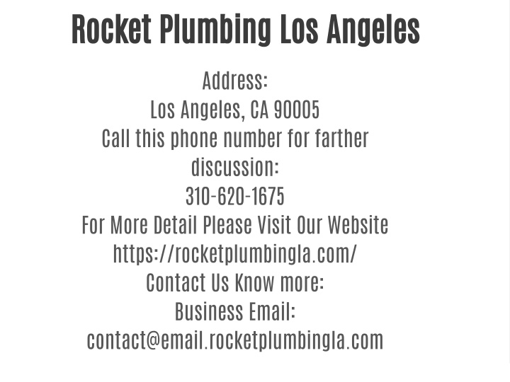 rocket plumbing los angeles