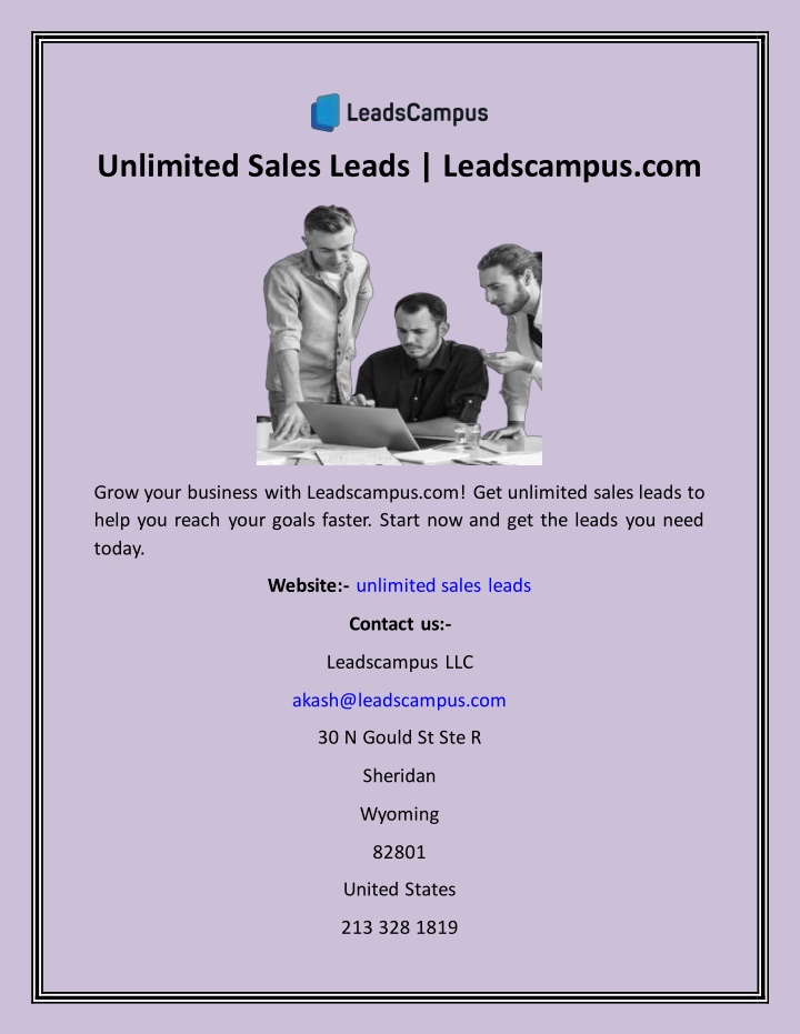 unlimited sales leads leadscampus com