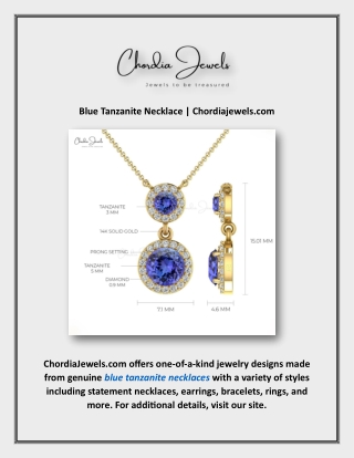 Blue Tanzanite Necklace | Chordiajewels.com