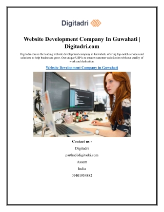 Website Development Company In Guwahati  Digitadri