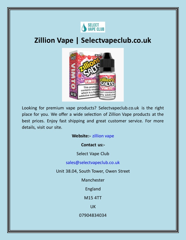 zillion vape selectvapeclub co uk