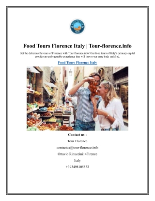 Food Tours Florence Italy  Tour-florence.info