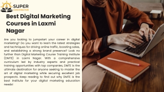 Best Digital Marketing Courses in Laxmi Nagar