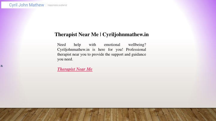 therapist near me cyriljohnmathew in