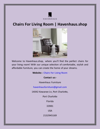 Chairs For Living Room  Havenhaus.shop