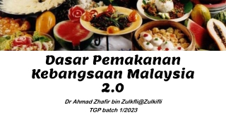 Dasar Pemakanan Kebangsaan Malaysia 2.0