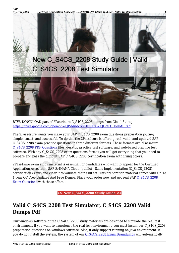 sap c s4cs 2208