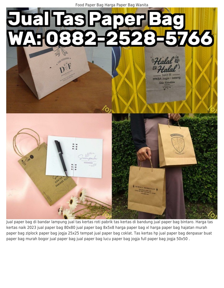 food paper bag harga paper bag wanita