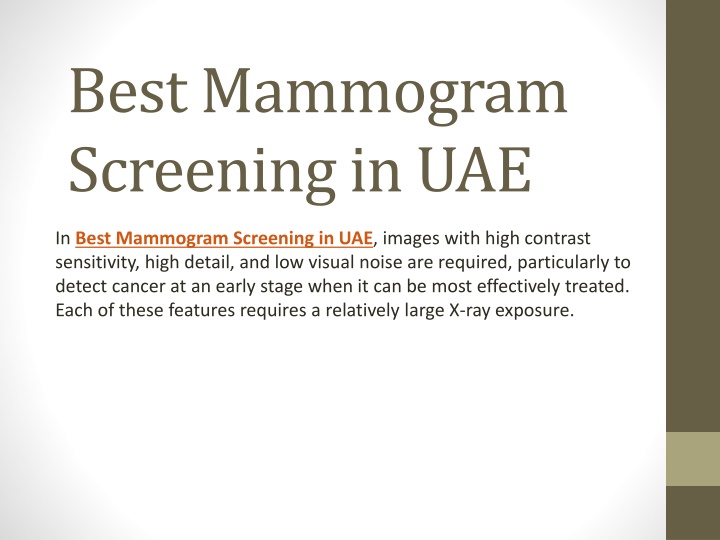 best mammogram screening in uae