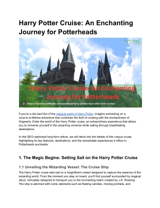 Harry Potter Cruise_ An Enchanting Journey for Potterheads