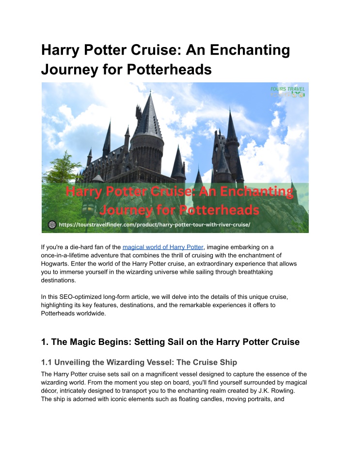 harry potter cruise an enchanting journey