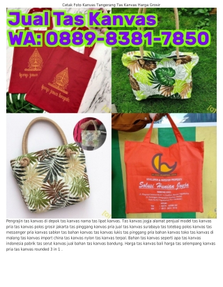 Ö889_8ᣮ8l_785Ö (WA) Harga Tas Selempang Kanvas Tas Gemblok Kanvas Pria