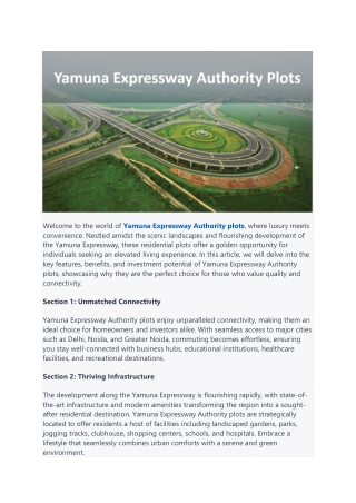Yamuna Expressway Authority Plots With ERM Global Investors