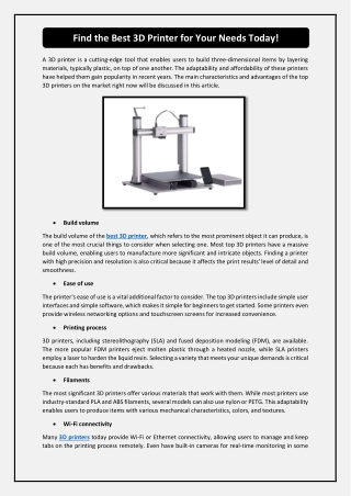 find the best 3d printer for your needs today