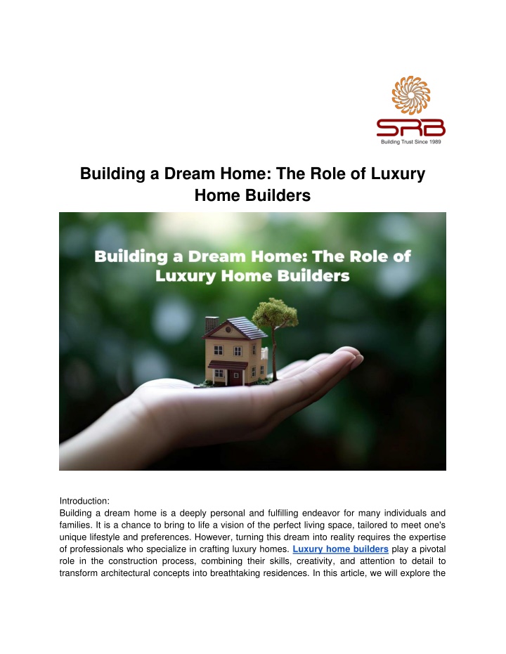 building a dream home the role of luxury home