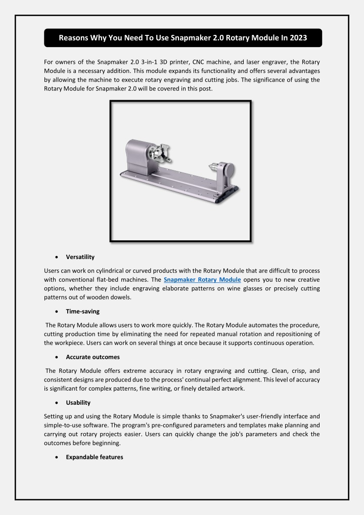 reasons why you need to use snapmaker 2 0 rotary