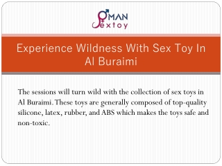 Experience Wildness With Sex Toy In Al Buraimi