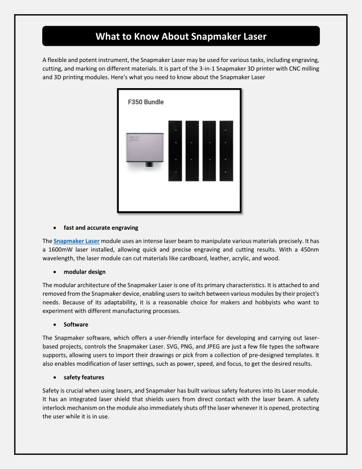 what to know about snapmaker laser