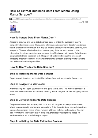 how to extract business data from manta using