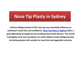 nose tip plasty in sydney