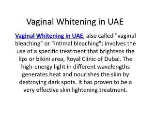Vaginal Whitening in UAE