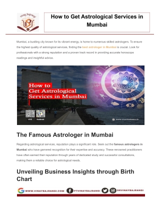 How to Get Astrological Services in Mumbai