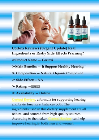 cortexi reviews urgent update real ingredients