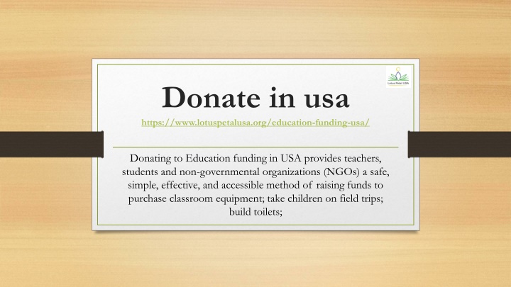 donate in u sa https www lotuspetalusa org education funding usa