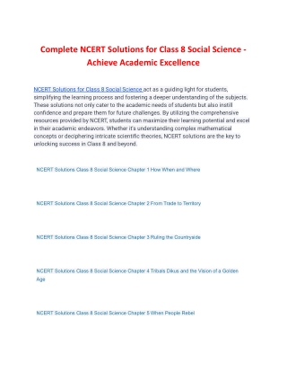 complete ncert solutions for class 8 social