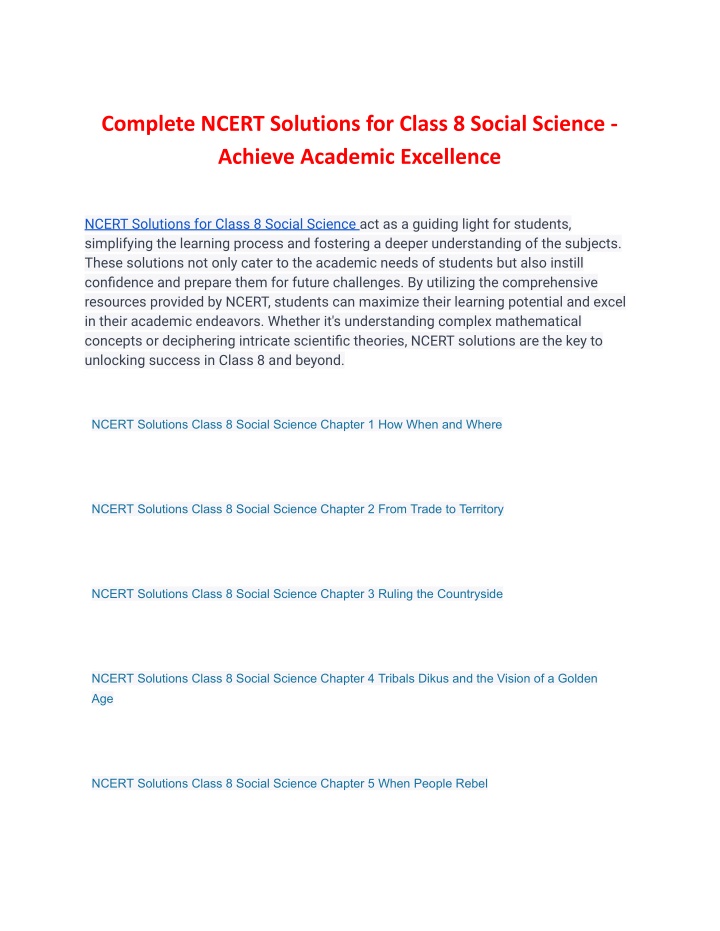 complete ncert solutions for class 8 social