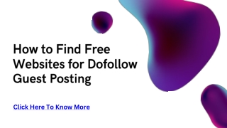 Find Free Sites for Dofollow Guest Posting
