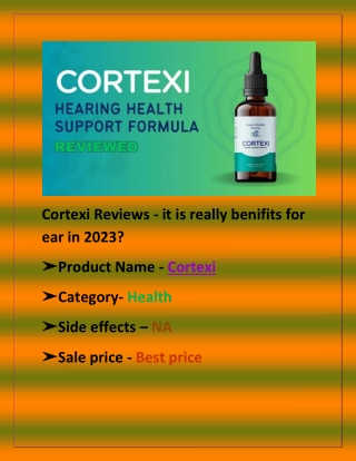 Cortexi Reviews - it is really benifits for ear in 2023?