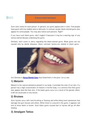 8 factors behind dark gums