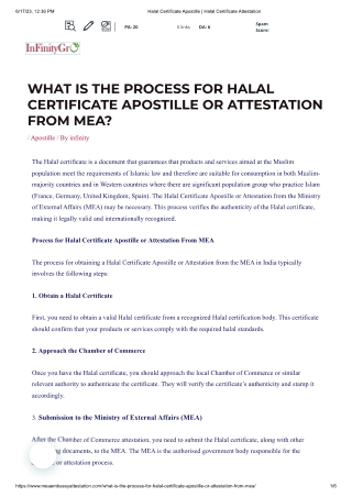 Halal Certificate Apostille or attestation from MEA