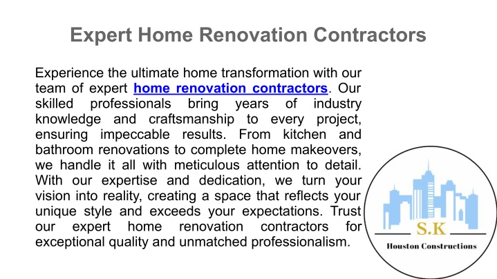 expert home renovation contractors