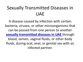 Sexually transmitted dieseases in UAE