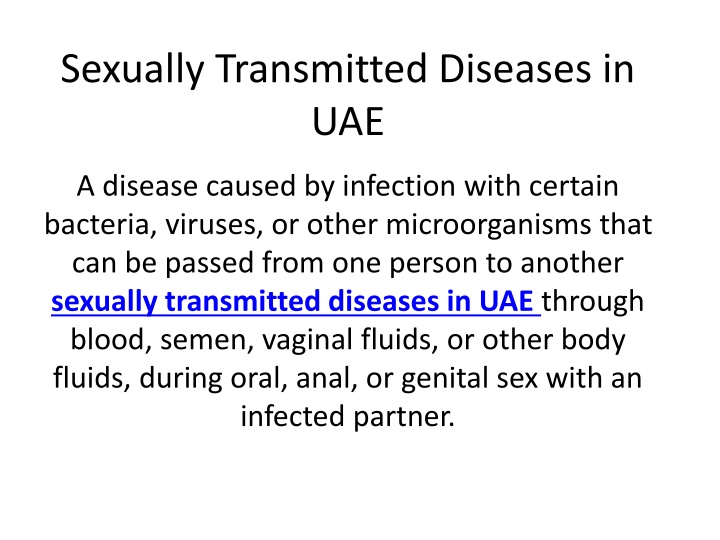sexually transmitted diseases in uae