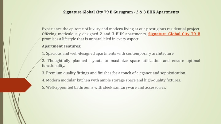signature global city 79 b gurugram 2 3 bhk apartments