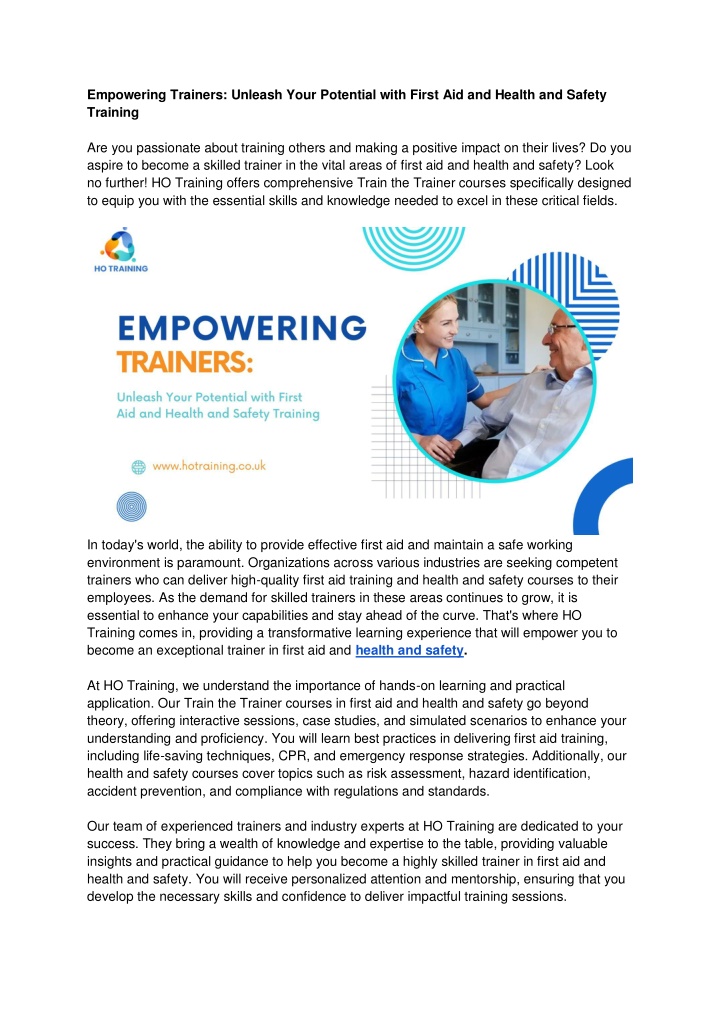 empowering trainers unleash your potential with