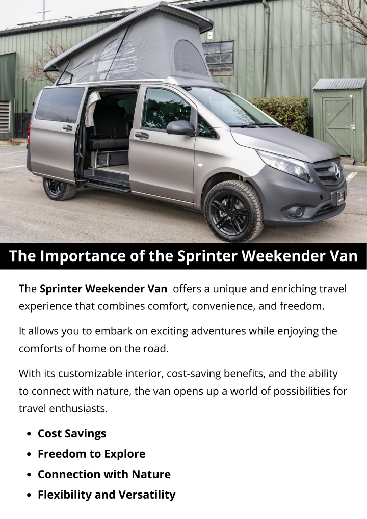 the importance of the sprinter weekender van