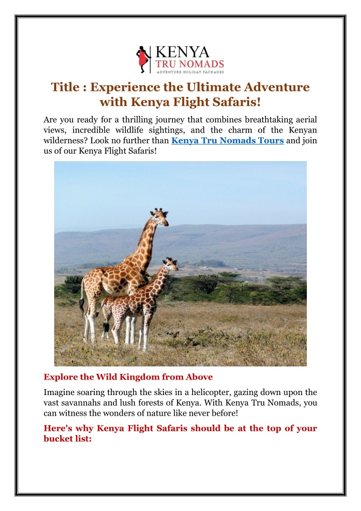 title experience the ultimate adventure with