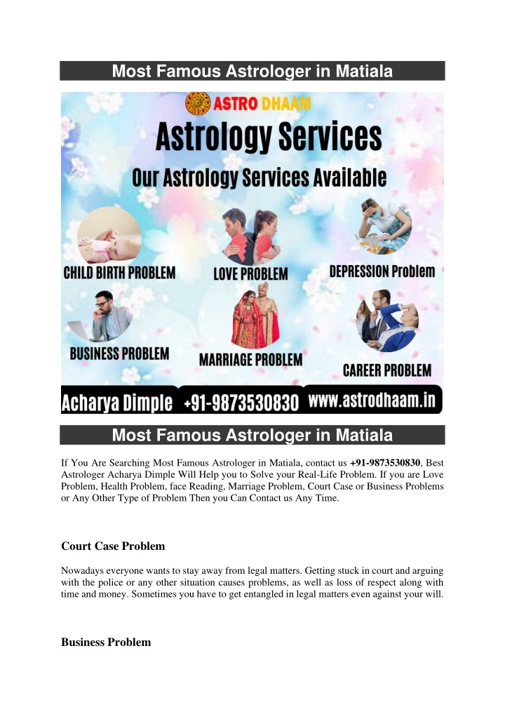 most famous astrologer in matiala