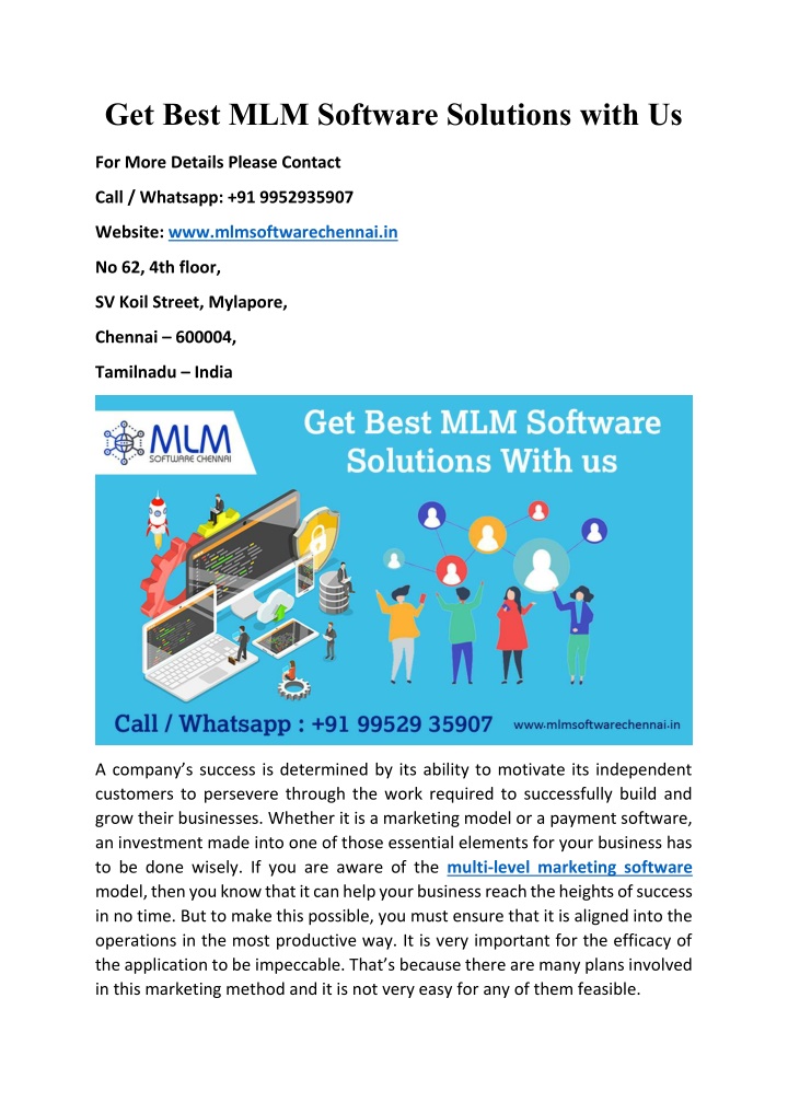 get best mlm software solutions with us
