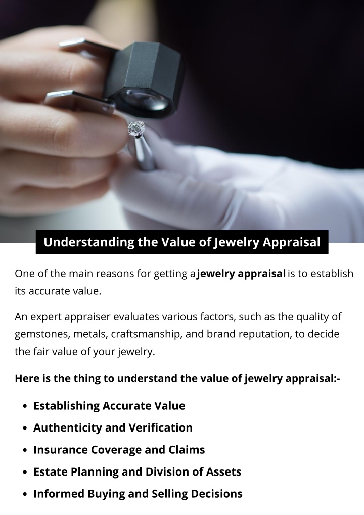 understanding the value of jewelry appraisal