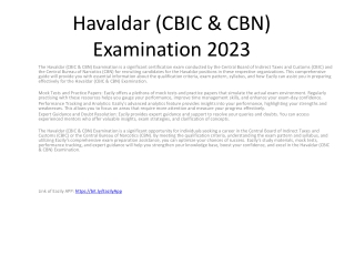 Havaldar (CBIC & CBN) Examination 2023