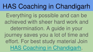 HAS Coaching in Chandigarh